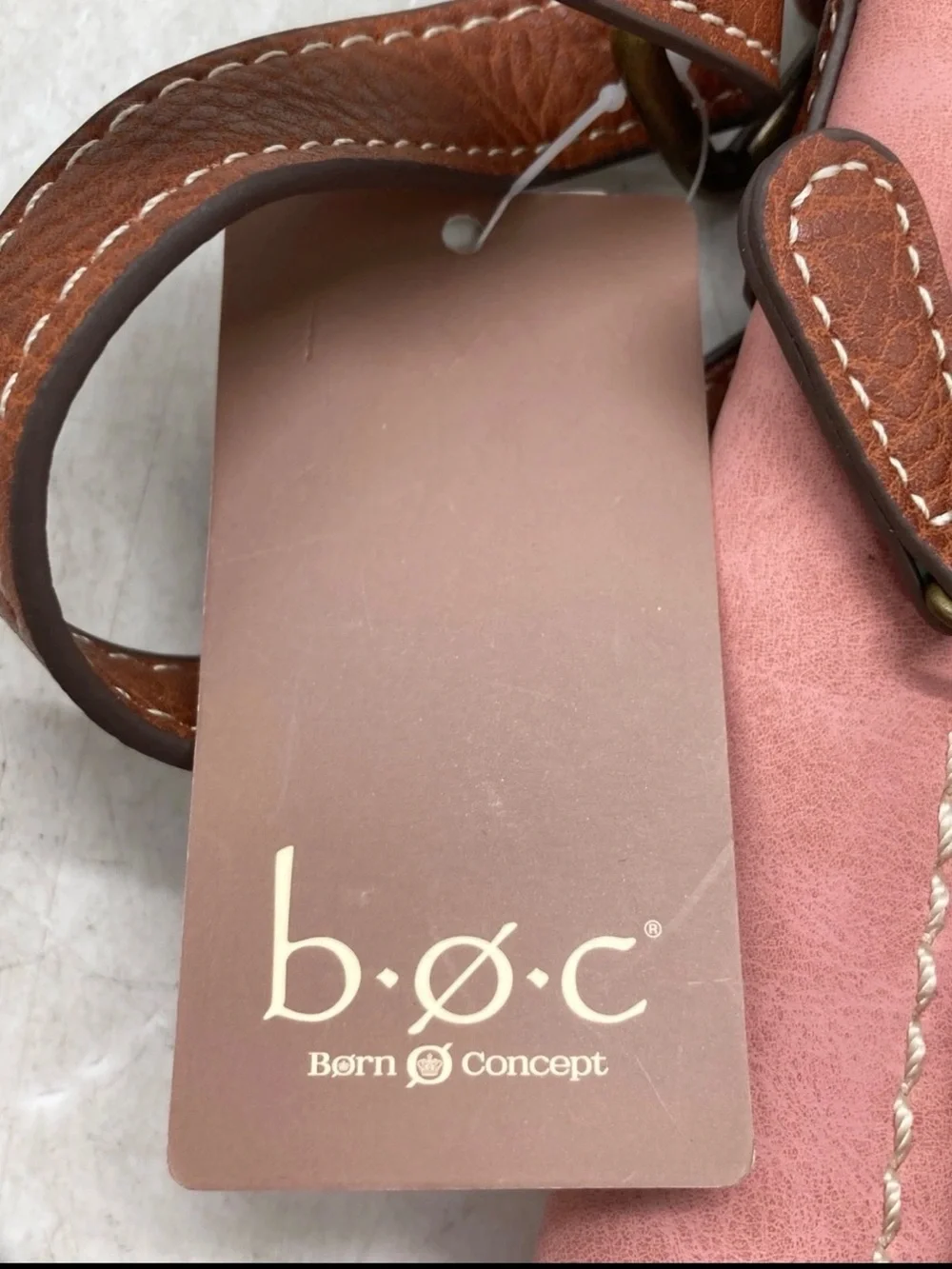B.Ø.C Born Concept Pink & Brown Crossbody Bag With Organizer